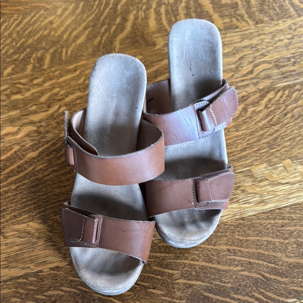 Brown Double Strap Sandals